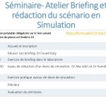 Séminaire-Atelir: le Briefing et rédaction de Scénario en simulation le Samedi 01 Avril 2023
